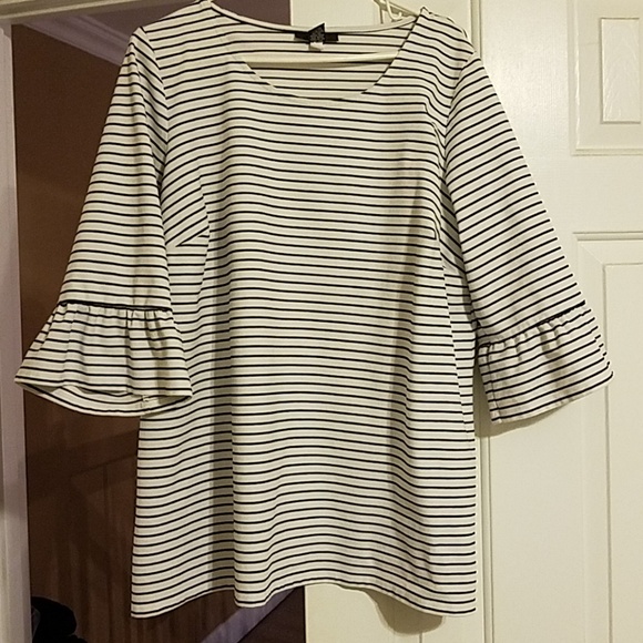 Alfani Tops - Striped Bell Sleeved Alfani Blouse